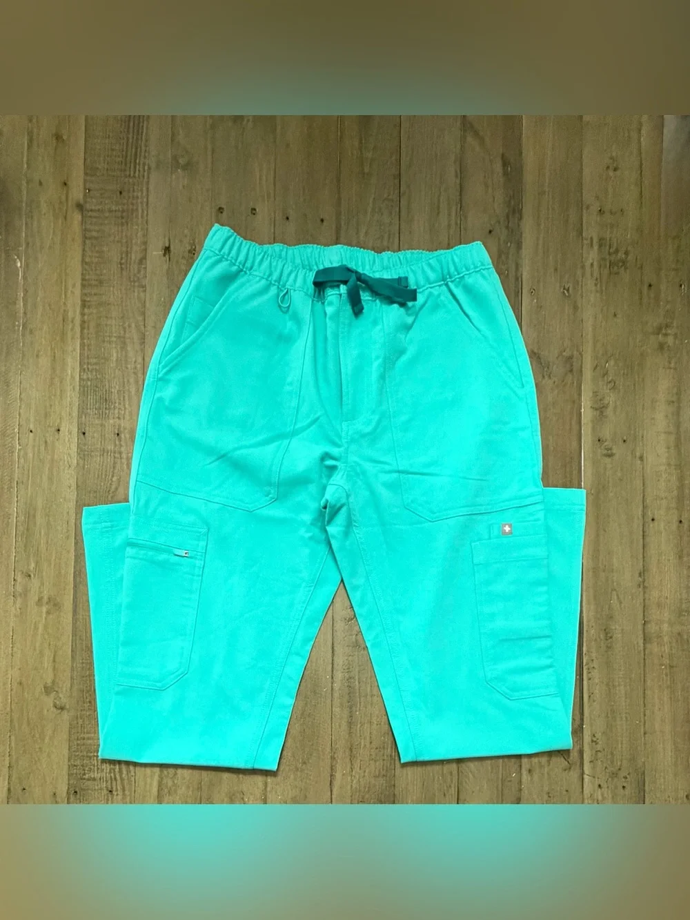 NWT FIGS Men’s Cairo Cargo Scrub Pants XS/S Regular Teal Green Blue Zipper